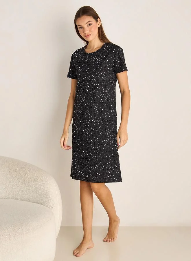 سبلاش فيڤ Printed Sleepshirt with Short Sleeves